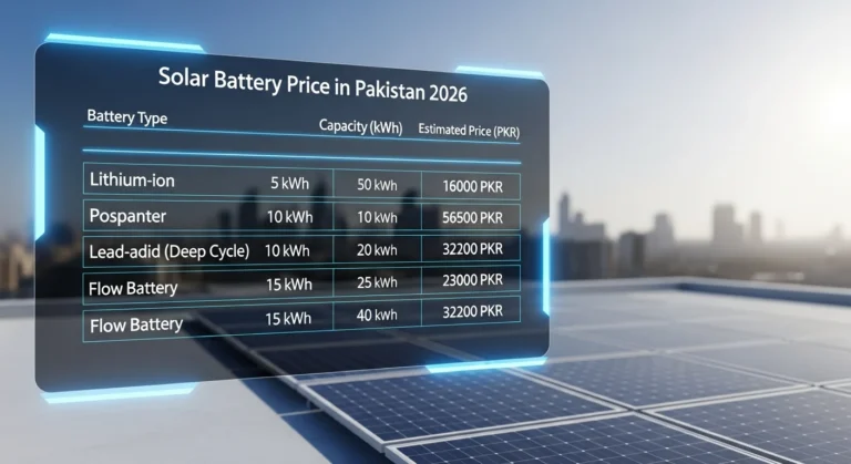 Solar Battery Price in Pakistan 2026
