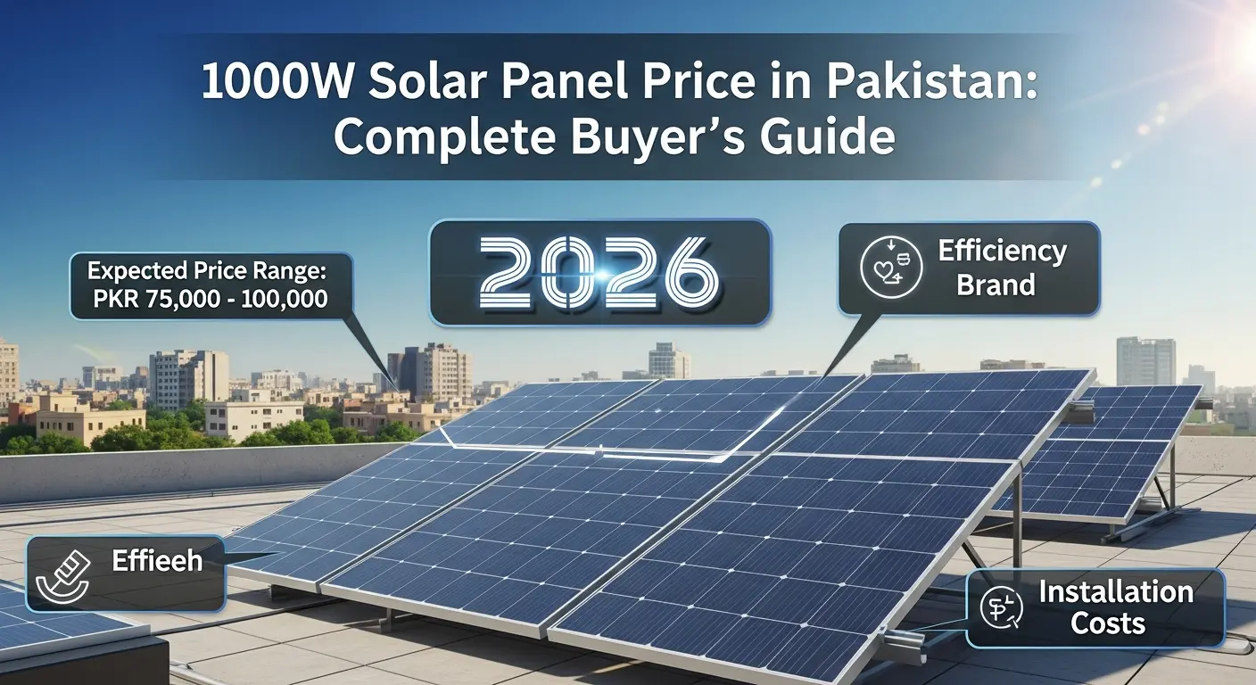 Read more about the article 1000W Solar Panel Price in Pakistan 2026: Complete Buyer’s Guide