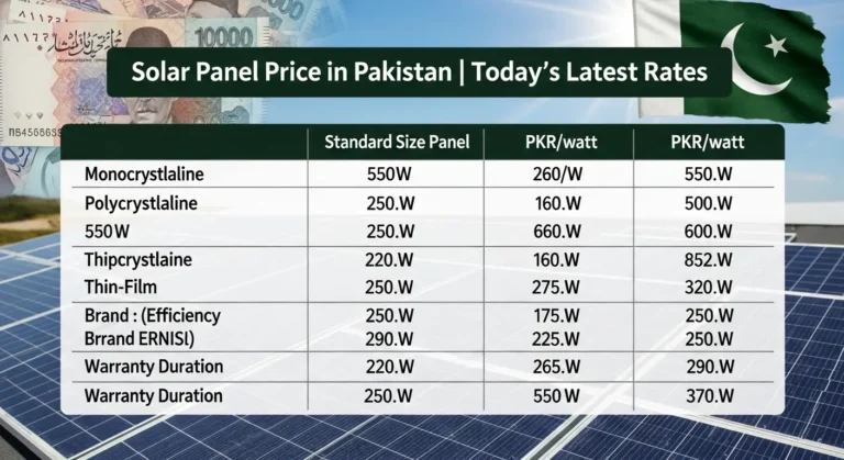 Solar Panel Price in Pakistan