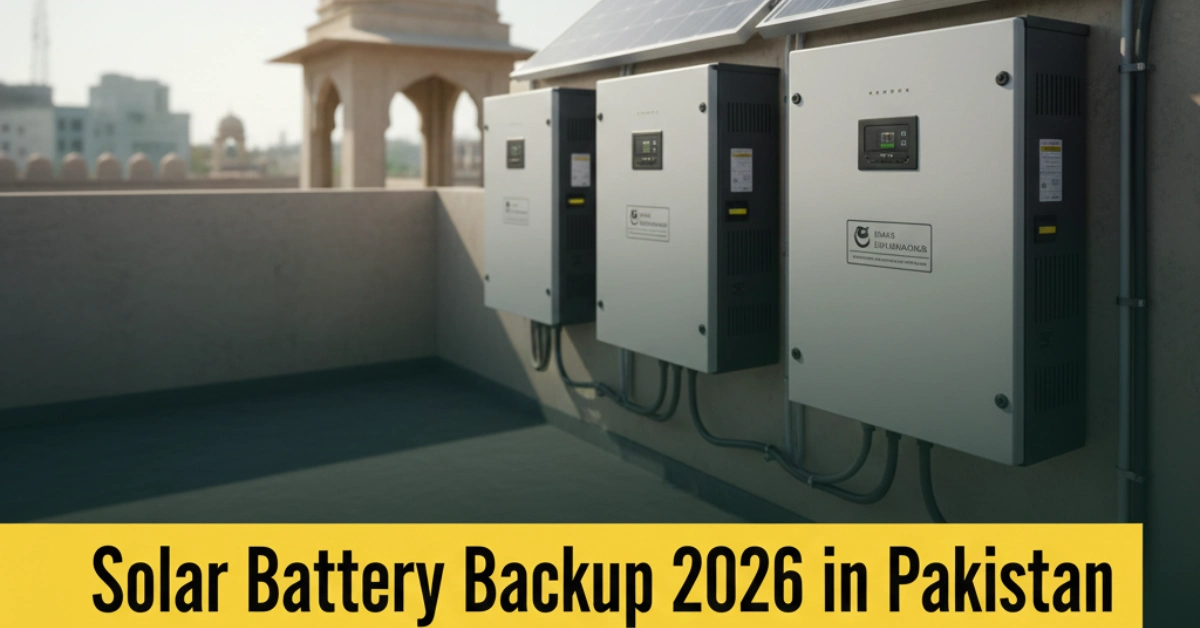 You are currently viewing Solar Battery Backup 2026 in Pakistan: Lithium Batteries, Costs & Installation